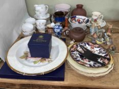 Collection of Royal Worcester bird figures, lustre ware, Victorian porcelain, Oriental wares, etc.