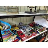 Collection of Diecast toy vehicles including Star Wars, Thunderbirds, etc.