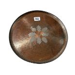 William Henry Mawson for Keswick School of Industrial Arts circular copper tray, 28cm diameter.