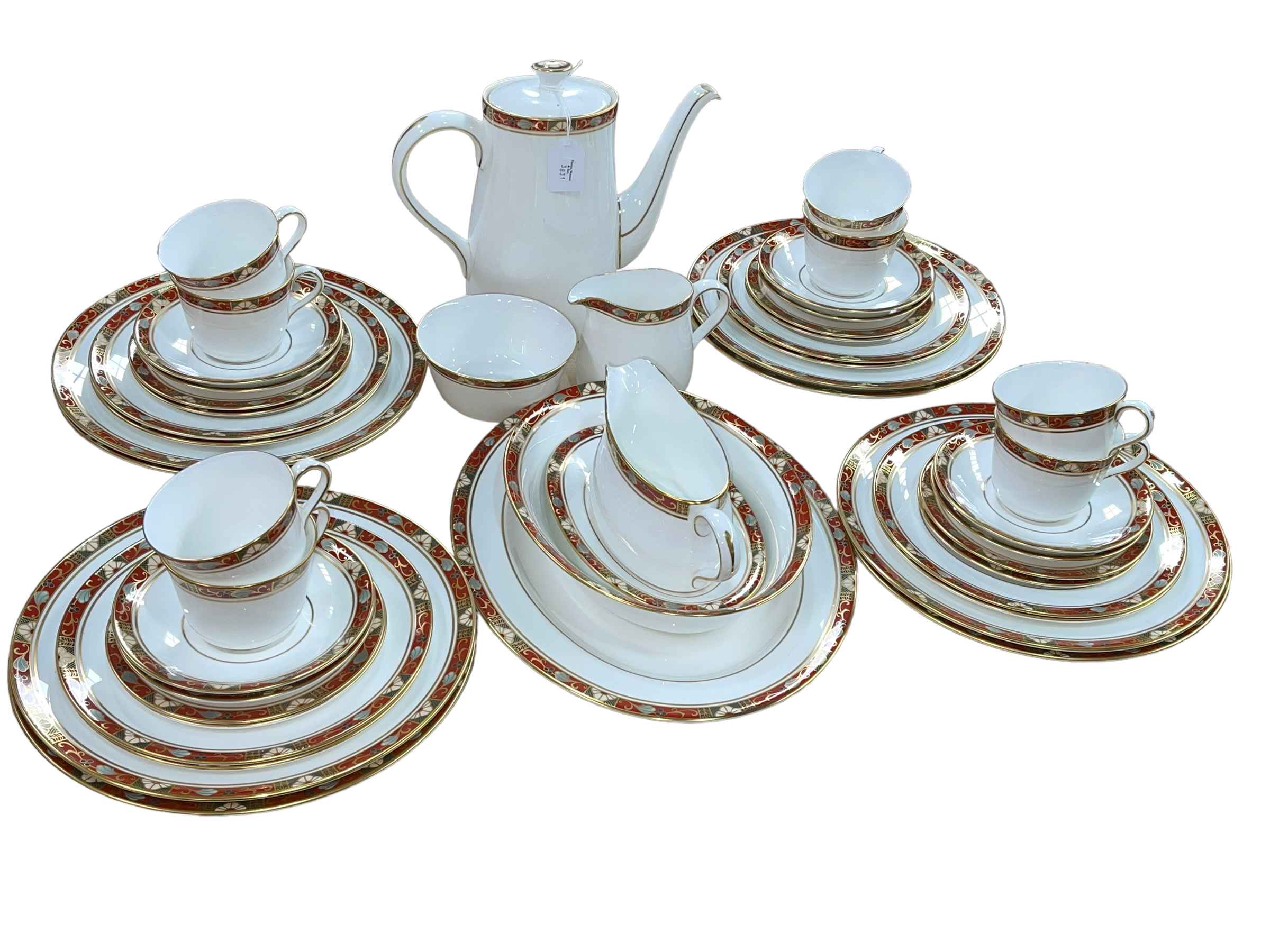 Royal Crown Derby forty seven piece 'Cloisonne' A1317 eight piece dinner service.