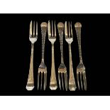 Set of six silver pastry forks, Sheffield 1925.