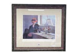 Susan Kuznitsky, The Red Hat, limited edition print, signed and numbered 160/500 in the margin,