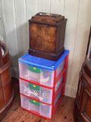 Collection of costume jewellery and a walnut jewellery casket.