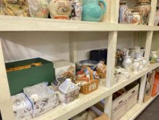 Full shelf of Ringtons, Aynsley Cottage Garden, Royal Doulton,