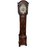 Jacobean style oak grandmother clock, 165.5cm.