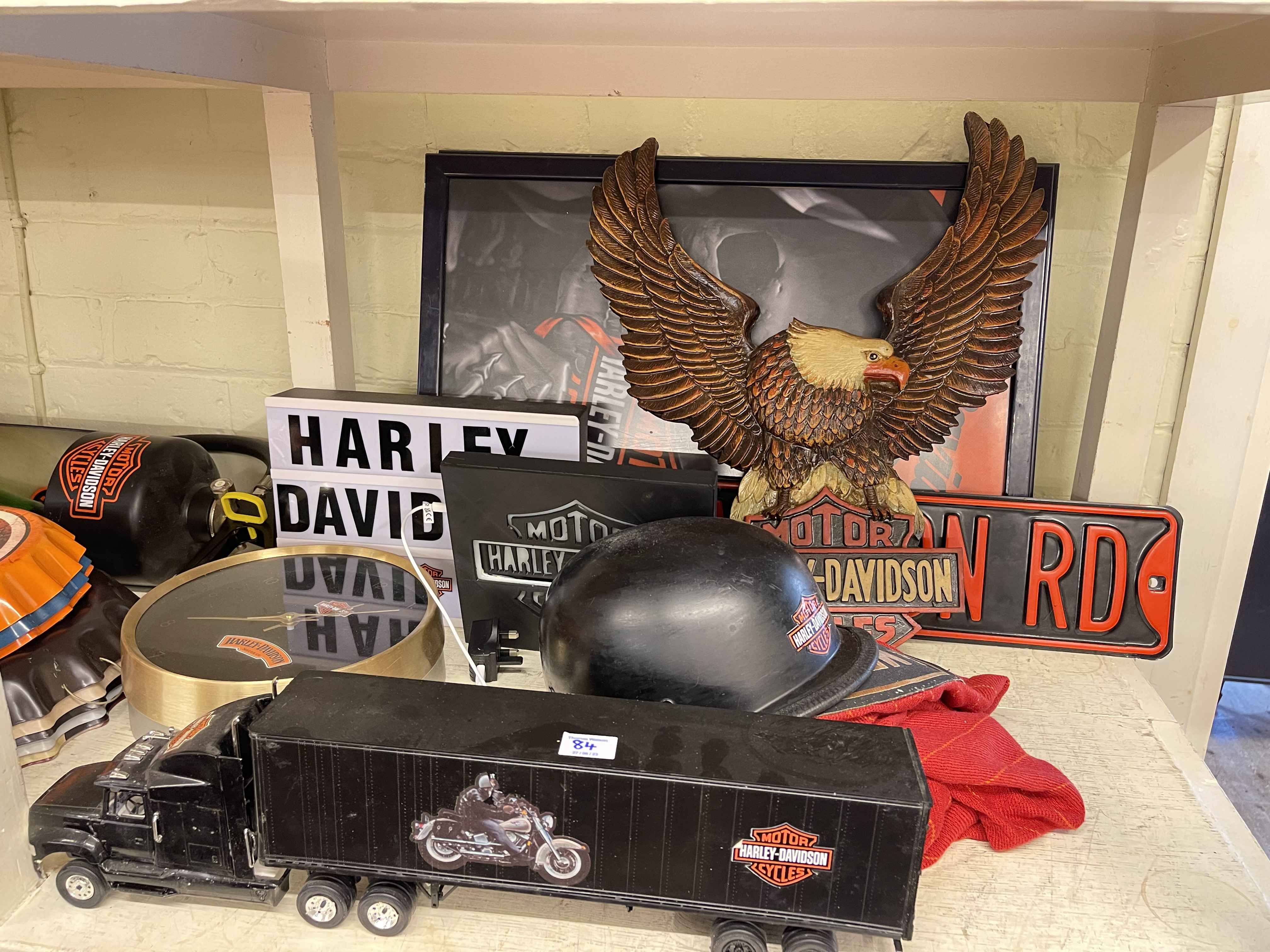 Collection of Harley Davidson memorabilia, model motorcycles, trucks and emergency vehicles, etc. - Image 2 of 6