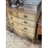 Georgian mahogany bow front chest of two short above three long graduated drawers on splayed legs,