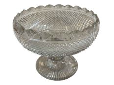 Large 19th Century cut glass pedestal bowl.