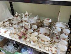 Good collection of Royal Albert Old Country Roses including teapots, tureens, dinner plates, etc,