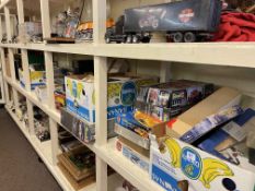 Large collection of Lego, model kits and accessories, military aircraft, prints etc.