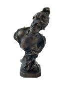 WITHDRAWN Small bronze bust of a lady, signed, 5.5cm.