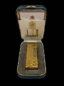Vintage Dunhill gold plated lighter, boxed.