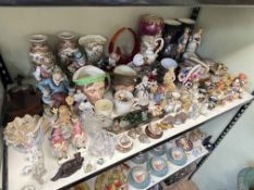 Collection of toby jugs, Goebel, Oriental wares, vanity set, Capo di Monte, etc.