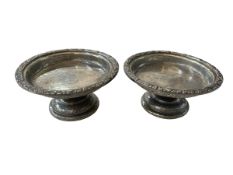 Pair LIberty & Co Tudric pewter miniature tazza, 11cm diameter.