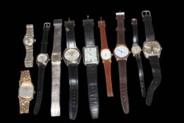 Ten wristwatches including ladies Omega and gents Garrard.