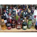 Collection of spirits, wine and champagne including Martini 150cl, Gordon's Gin 70cl,