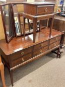 Stag Minstrel triple mirror dressing table and single drawer pedestal (2).