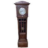 1920s/30s oak longcase clock, 183cm.