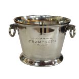 Champagne bucket marked 'Cuvee De Prestige Du Louvois', 25cm high.