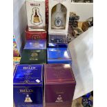 Ten Bell's Whisky boxed decanters including Queen's Birthday, Wedding Anniversary, etc.
