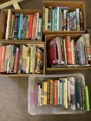 Five boxes of books including Transport, Steam Railway, Nature, etc.