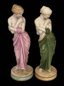 Two Royal Worcester figures, Joy, both with coloured drapery, 25.5cm.