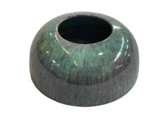 Chinese streak glazed brush washer, impressed seal mark, 9cm diameter.