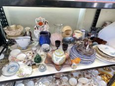 Collection of Victorian porcelain, Staffordshire, Carnival Glass, Royal Albert, etc.