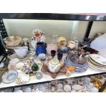 Collection of Victorian porcelain, Staffordshire, Carnival Glass, Royal Albert, etc.