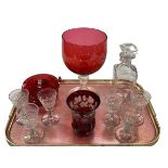 Collection of glass including decanter,