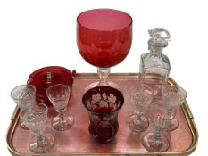 Collection of glass including decanter,