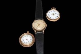 Vintage Smiths 9 carat gold presentation watch and two gold fob watches (3).