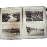 Antique albumen photograph album depicting gun dog hunting, topo Britain, etc.