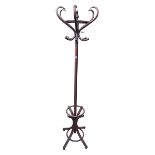 Bentwood hat stand, 194cm.