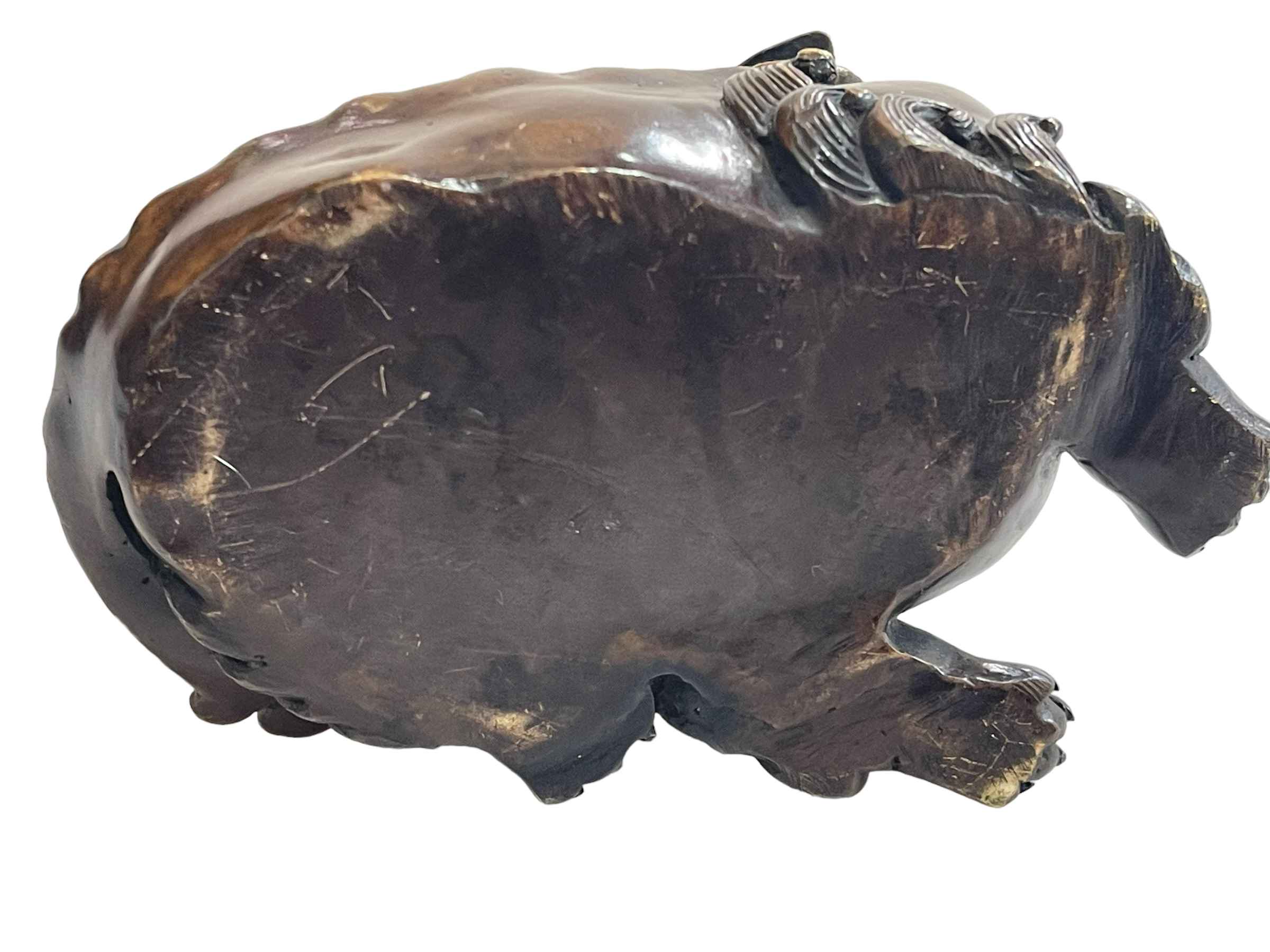 Bronze foo dog with hinged head, 13cm length. - Image 3 of 3