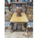 Oak six piece dining suite comprising Old Charm court cupboard,