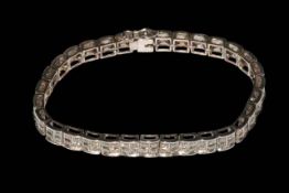 Diamond bracelet made up of 31 four stone collets each weighing approximately 0.