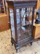 Mahogany Chippendale style astragal glazed door cabinet with base drawer on carved cabriole legs,