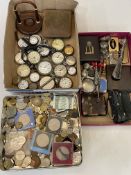 Collection of pocket watches, coins and collectables.