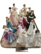 Thirteen Royal Doulton ladies including Deborah, Charity, The Ermine Coat, Heart of Scotland, etc.