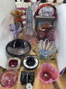 Collection of glass including vases, paperweights, etc.