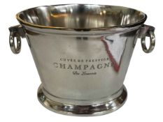 Champagne bucket marked 'Cuvee De Prestige Du Louvois', 25cm.