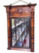 Georgian mahogany pier mirror, 65cm by 47cm.