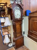 Antique mahogany 30 hour longcase clock having painted arched dial, signed Furnace, Cockermouth,