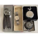 German Glysine watch, Bulova watch, pocket watch and other (4).