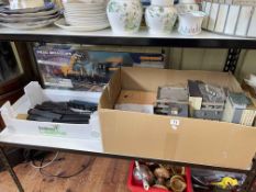 Collection of railway carriages and accessories including Hornby Diesel Breakdown, etc.
