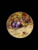 Royal Worcester fruit painted plate, signed G Moseley, date code for 1923, 15.5cm diameter.