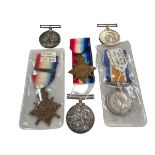 WWI war medals inc 1914 star with bar '5958 PTE T. McDonald 1 / West Yorkshire,' two awarded to J.