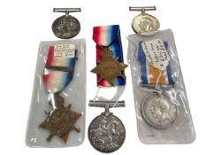 WWI war medals inc 1914 star with bar '5958 PTE T. McDonald 1 / West Yorkshire,' two awarded to J.