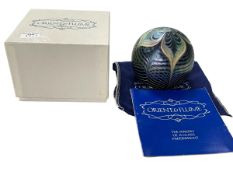 Orient & Flume American pulled feather paperweight, with papers, box and bag.